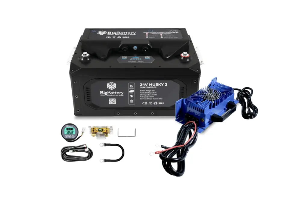 24V - 200Ah - 5.12kWh LiFePO4 - Husky 2 INV Kit Lithium Marine Battery
