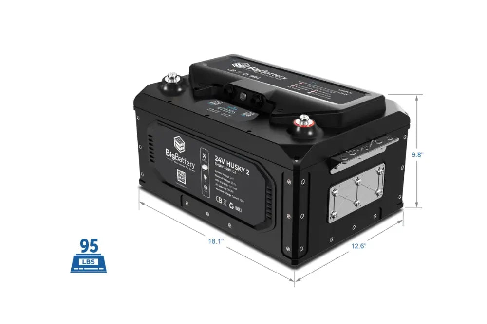 24V - 200Ah - 5.12kWh LiFePO4 - HUSKY 2 INV Lithium Marine Battery