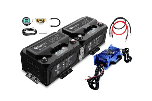 24V - 400Ah - 10.24kWh LiFePO4 - 2X Husky 2 INV Charger Kit Lithium Marine Battery