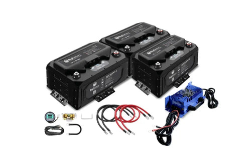 24V - 600Ah - 15.36kWh LiFePO4 - 3X Husky 2 Kit RV’s & Camper Vans Lithium Marine Battery