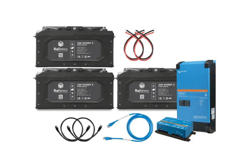 24V - 600Ah - 15.36kWh LiFePO4 - 3X Husky 2 Kit Victron Lithium Marine Battery