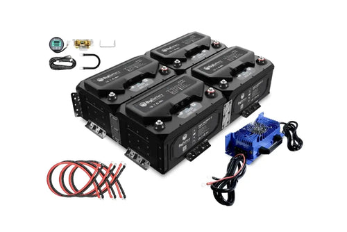 24V - 800Ah - 20.48kWh LiFePO4 - 4X Husky 2 INV Charger Kit Lithium Marine Battery