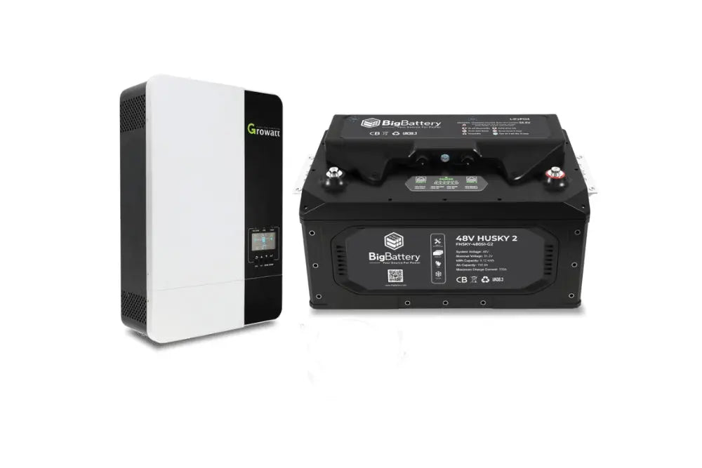 48V 1X Husky 2 INV Kit – 3K Growatt Inverter Lithium Marine Battery