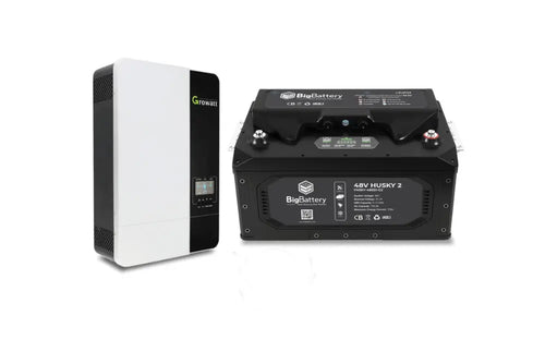 48V 1X Husky 2 INV Kit – 3K Growatt Inverter Lithium Marine Battery