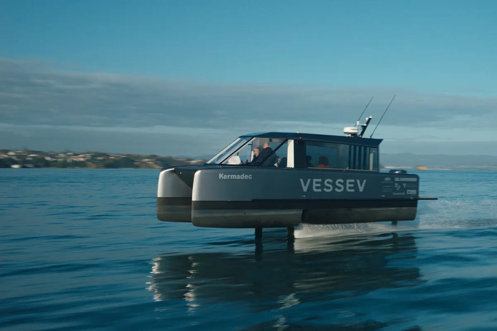 Vessev boat on water with clear sky