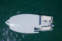 Top-down view of a Duffy Sun Cruiser 23 Electric Boat on water