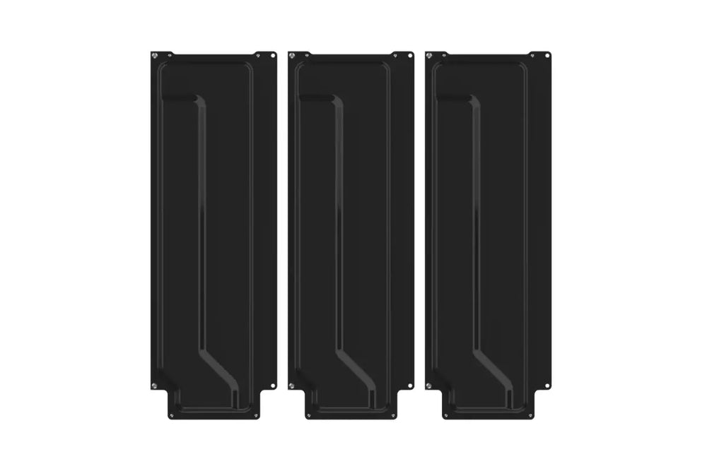 Flux Flagship Discover Electric Boat Three black metal grates on a white background