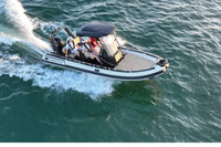 Flux Highfield Sport 660 Electric Boat speeding across a body of water