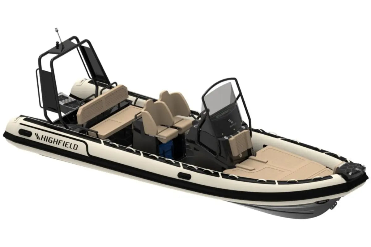 Highfield inflatable Flux Highfield Sport 660 Electric Boat on a white background