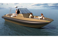 Hyfoil 32 Electric Boat on a body of water with people on board