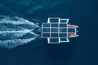 Solar panel Millikan M9 Electric Boat on the water