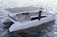 Solar-powered Nova Luxe Eight 40 Electric Boat on water