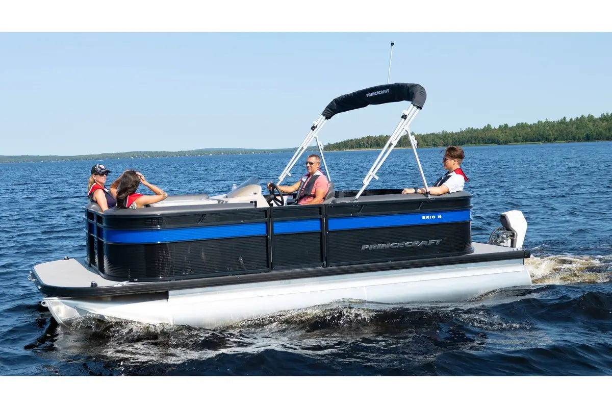 Princecraft BrioE 19 Electric Boat on a lake with people on board