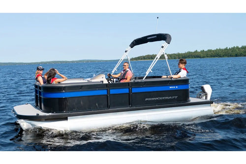 Princecraft BrioE 19 Electric Boat on a lake with people on board