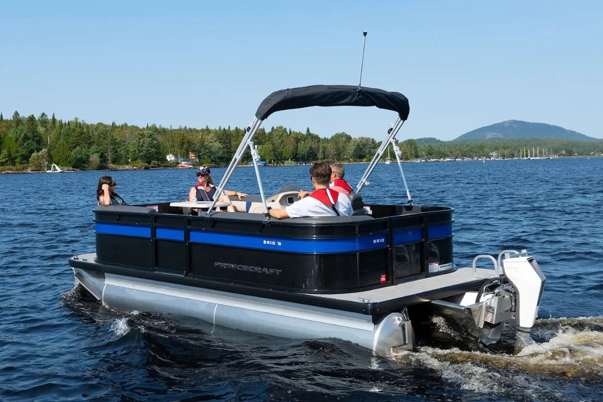 Princecraft BrioE 19 Electric Boat on a lake with people on board