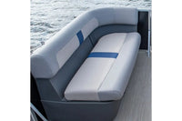 Princecraft BrioE 19 Electric Boat seat on a boat with water in the background