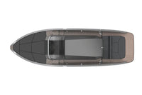 Top-down view of Rand Archipelago 32 Electric Boat on a white background