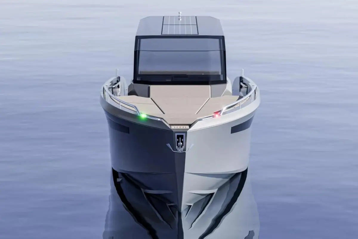 Modern Rand Archipelago 32 Electric Boat on a calm water surface