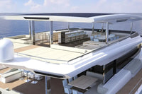 Luxury Silent 80 Series Electric Boat with a spacious deck area on a clear day