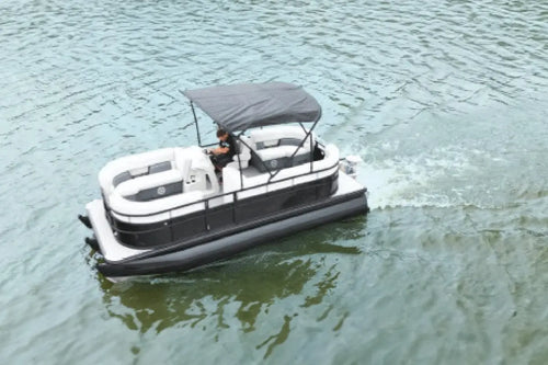 Vision WX Tritoon Electric Boat on a body of water